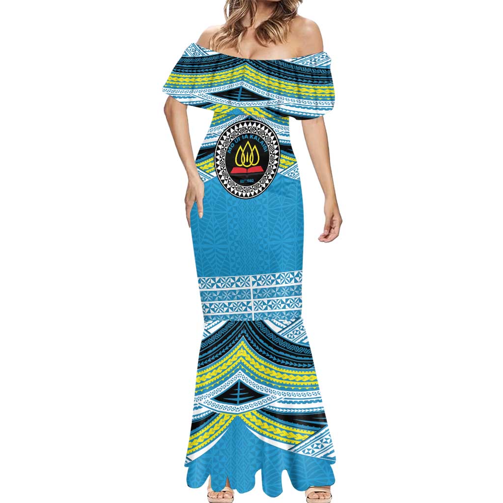 Personalised Tonga Lavengamalie College Mermaid Dress Polynesian Ngatu Tribal