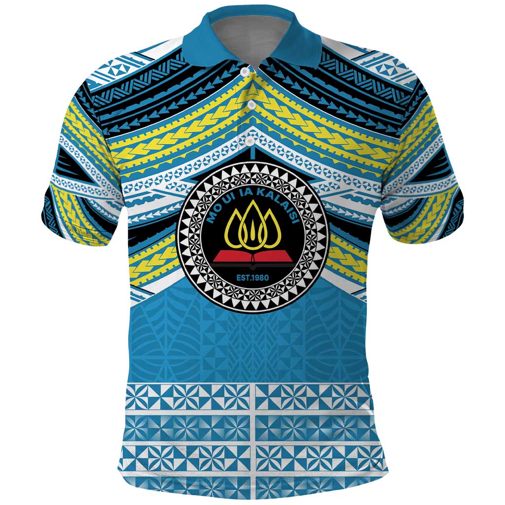 Personalised Tonga Lavengamalie College Polo Shirt Polynesian Ngatu Tribal