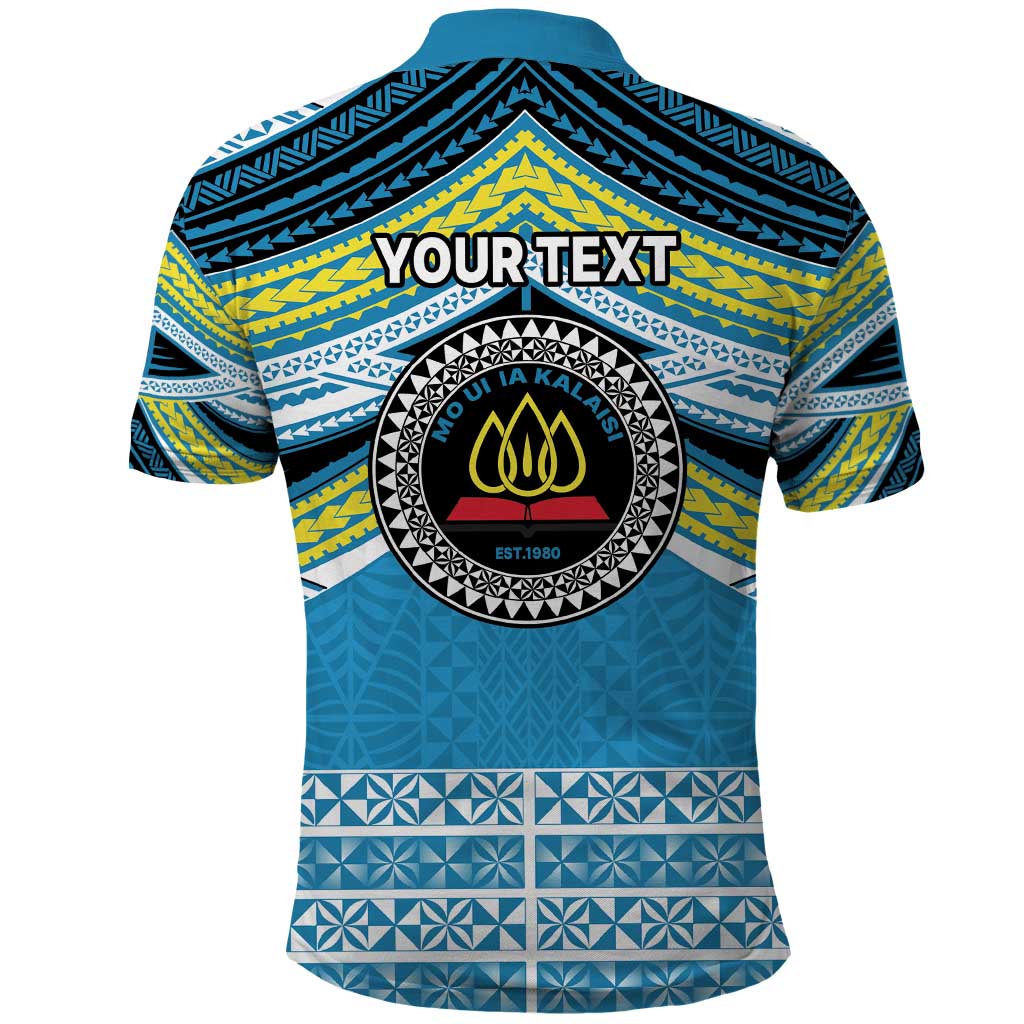 Personalised Tonga Lavengamalie College Polo Shirt Polynesian Ngatu Tribal