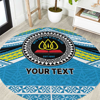 Personalised Tonga Lavengamalie College Round Carpet Polynesian Ngatu Tribal