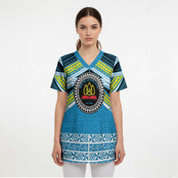 Personalised Tonga Lavengamalie College Scrub Top Polynesian Ngatu Tribal - Polynesian Pride