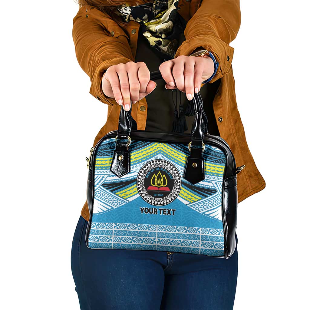 Personalised Tonga Lavengamalie College Shoulder Handbag Polynesian Ngatu Tribal