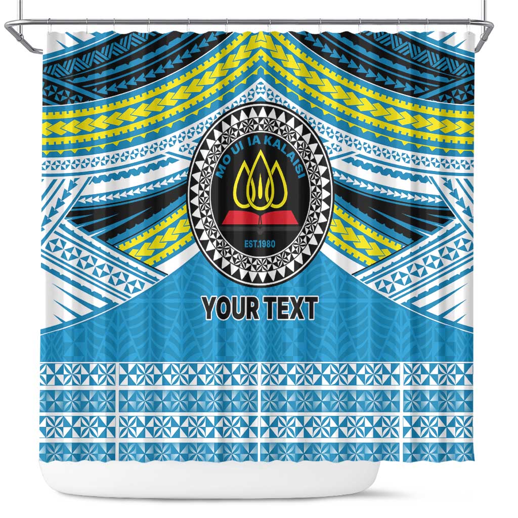 Personalised Tonga Lavengamalie College Shower Curtain Polynesian Ngatu Tribal