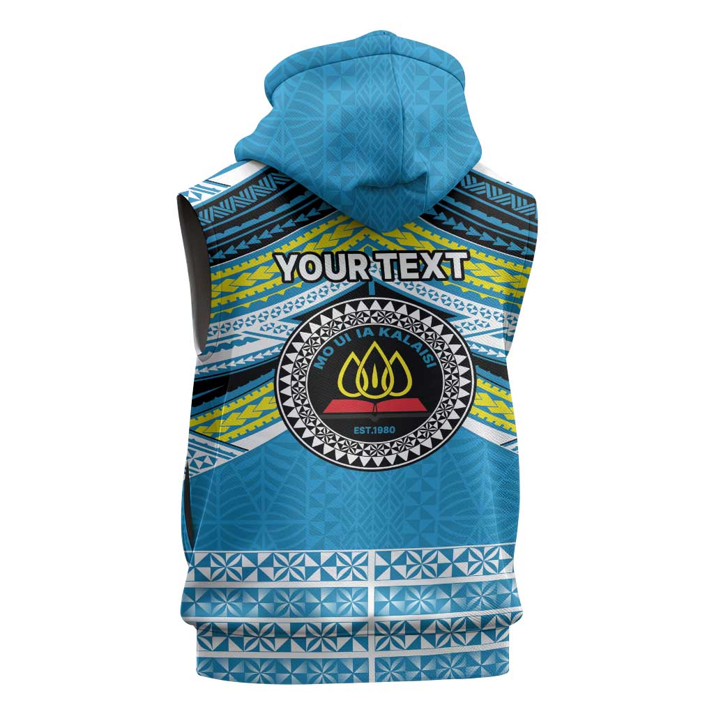 Personalised Tonga Lavengamalie College Sleeveless Hoodie Polynesian Ngatu Tribal - Polynesian Pride
