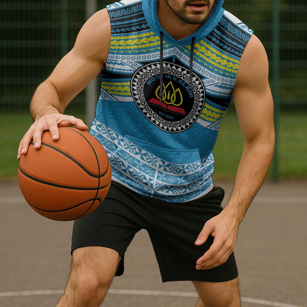 Personalised Tonga Lavengamalie College Sleeveless Hoodie Polynesian Ngatu Tribal - Polynesian Pride