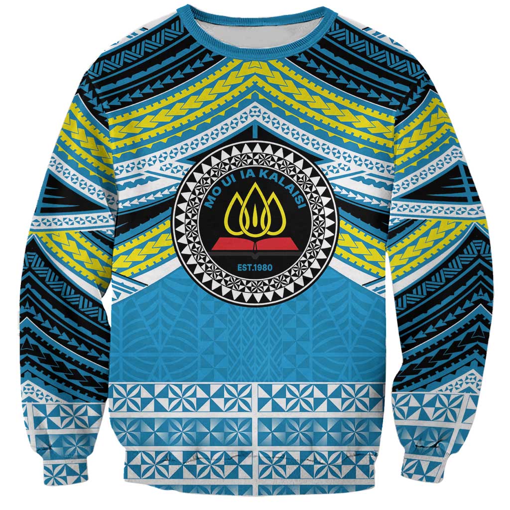 Personalised Tonga Lavengamalie College Sweatshirt Polynesian Ngatu Tribal