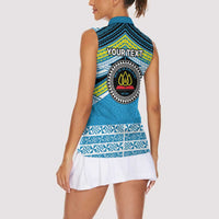 Personalised Tonga Lavengamalie College Women Sleeveless Polo Shirt Polynesian Ngatu Tribal