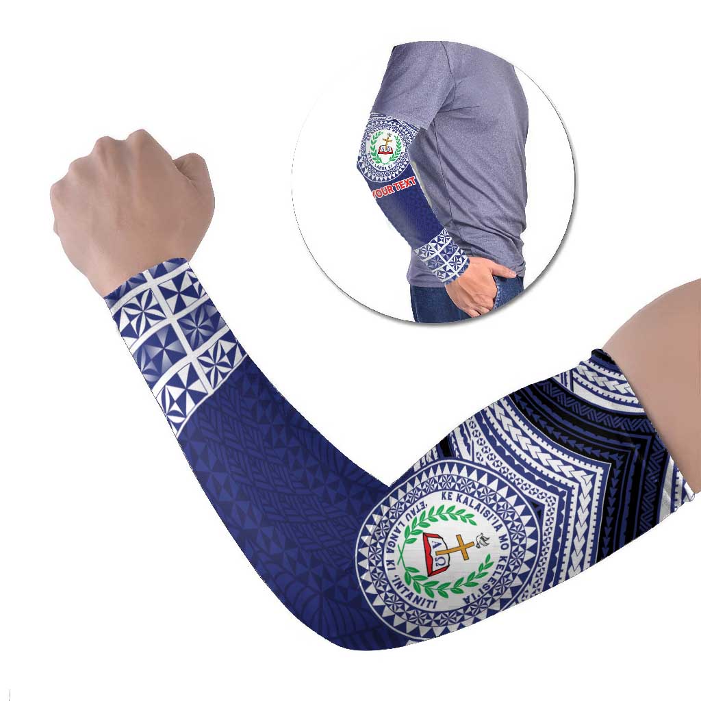 Personalised Tonga Sia'atoutai Theological College Arm Sleeves Polynesian Ngatu Tribal - Polynesian Pride