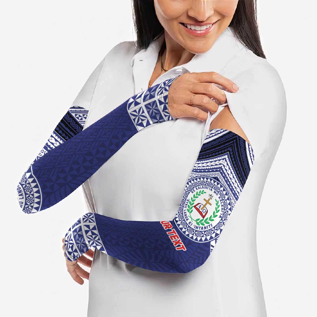 Personalised Tonga Sia'atoutai Theological College Arm Sleeves Polynesian Ngatu Tribal - Polynesian Pride