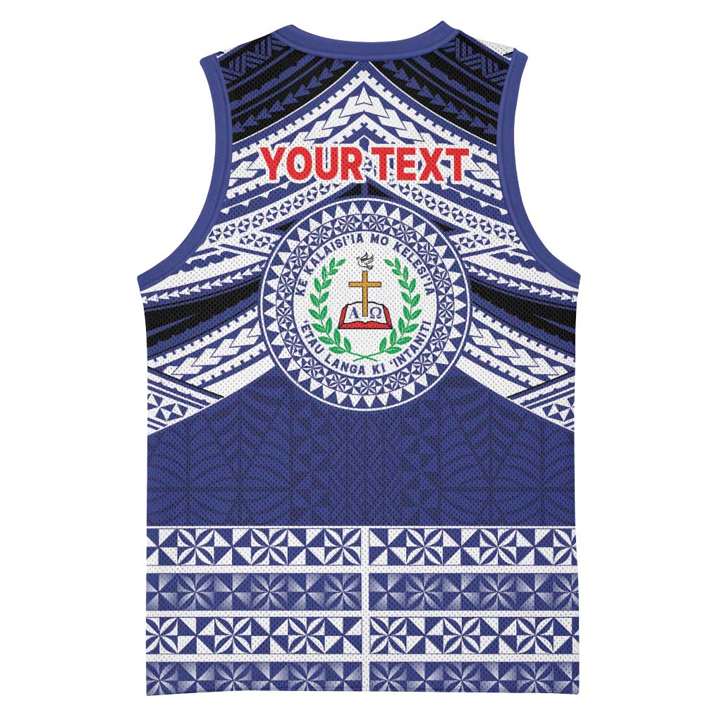 Personalised Tonga Sia'atoutai Theological College Basketball Jersey Polynesian Ngatu Tribal - Polynesian Pride