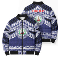 Personalised Tonga Sia'atoutai Theological College Bomber Puffer Jacket Polynesian Ngatu Tribal - Polynesian Pride