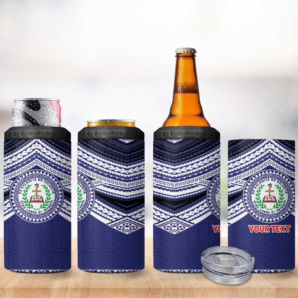 Personalised Tonga Sia'atoutai Theological College 4 in 1 Can Cooler Tumbler Polynesian Ngatu Tribal