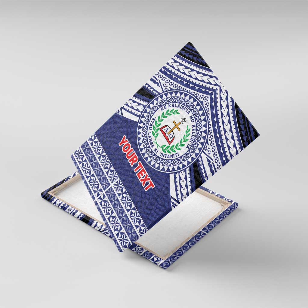 Personalised Tonga Sia'atoutai Theological College Canvas Wall Art Polynesian Ngatu Tribal