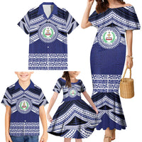 Personalised Tonga Sia'atoutai Theological College Family Matching Mermaid Dress and Hawaiian Shirt Polynesian Ngatu Tribal