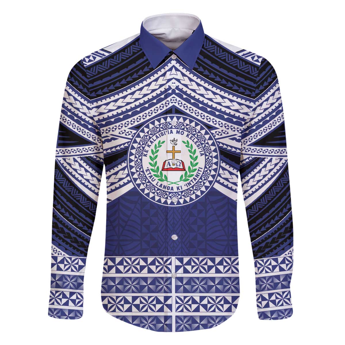 Personalised Tonga Sia'atoutai Theological College Family Matching Off The Shoulder Long Sleeve Dress and Hawaiian Shirt Polynesian Ngatu Tribal