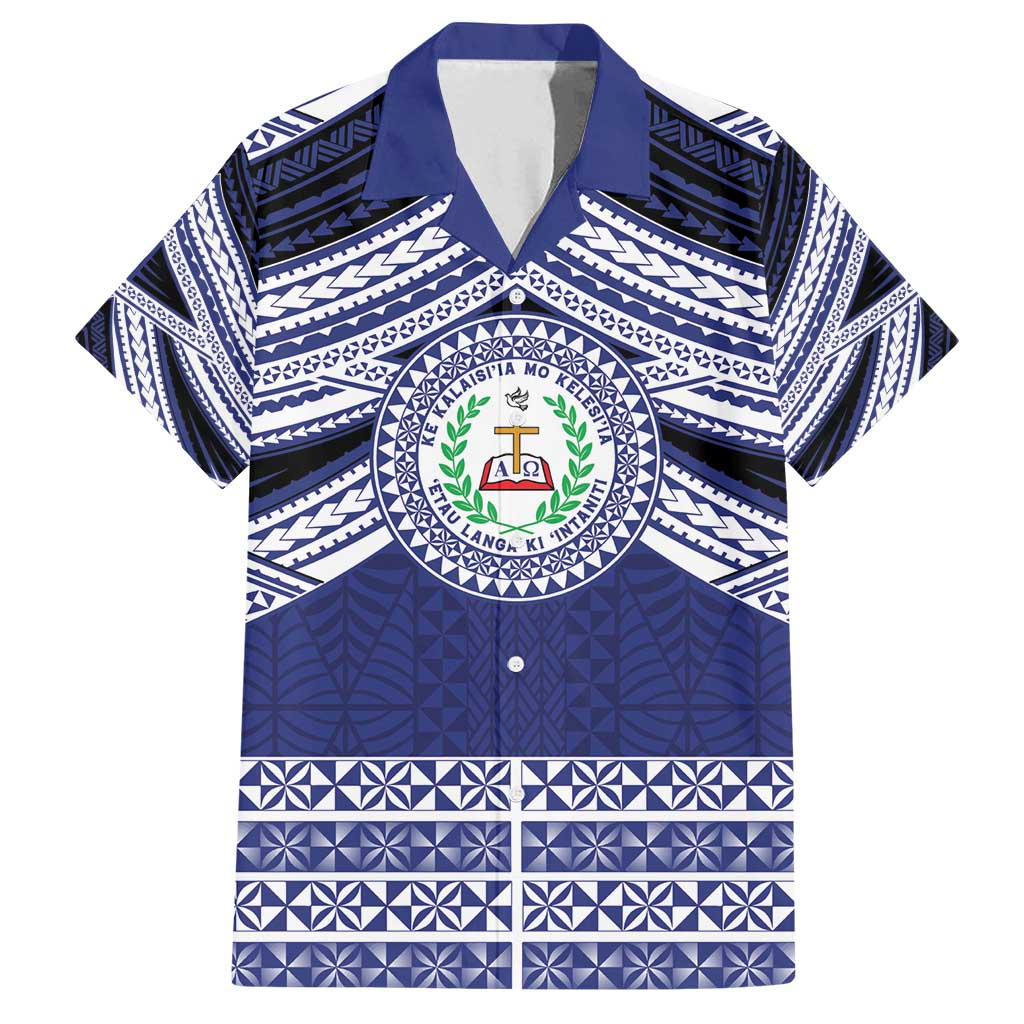 Personalised Tonga Sia'atoutai Theological College Family Matching Off Shoulder Short Dress and Hawaiian Shirt Polynesian Ngatu Tribal