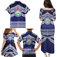 Personalised Tonga Sia'atoutai Theological College Family Matching Puletasi and Hawaiian Shirt Polynesian Ngatu Tribal