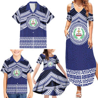 Personalised Tonga Sia'atoutai Theological College Family Matching Summer Maxi Dress and Hawaiian Shirt Polynesian Ngatu Tribal
