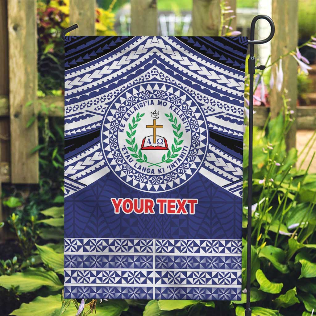 Personalised Tonga Sia'atoutai Theological College Garden Flag Polynesian Ngatu Tribal