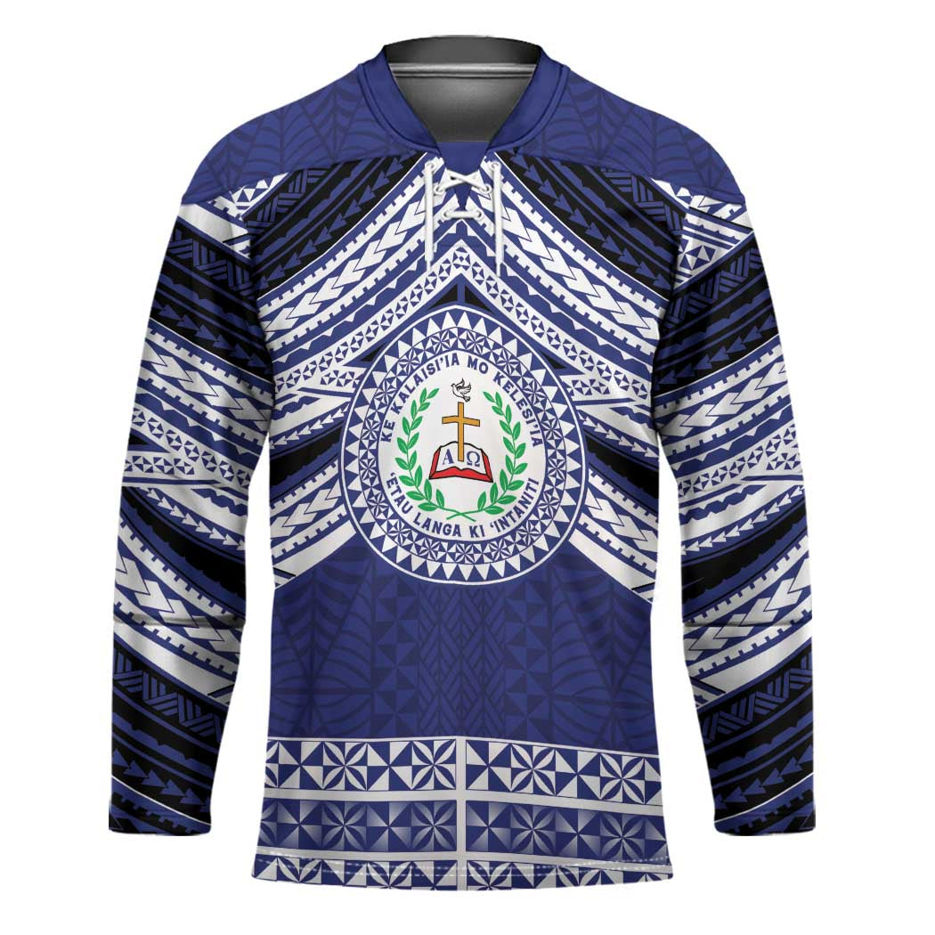 Personalised Tonga Sia'atoutai Theological College Hockey Jersey Polynesian Ngatu Tribal - Polynesian Pride