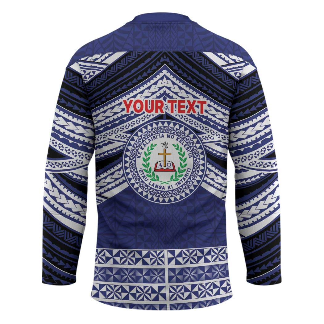Personalised Tonga Sia'atoutai Theological College Hockey Jersey Polynesian Ngatu Tribal - Polynesian Pride