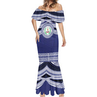 Personalised Tonga Sia'atoutai Theological College Mermaid Dress Polynesian Ngatu Tribal