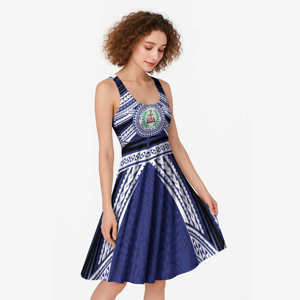 Personalised Tonga Sia'atoutai Theological College Midi Dress Polynesian Ngatu Tribal - Polynesian Pride