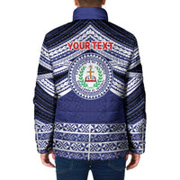 Personalised Tonga Sia'atoutai Theological College Padded Jacket Polynesian Ngatu Tribal - Polynesian Pride