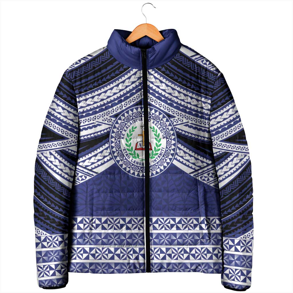 Personalised Tonga Sia'atoutai Theological College Padded Jacket Polynesian Ngatu Tribal - Polynesian Pride