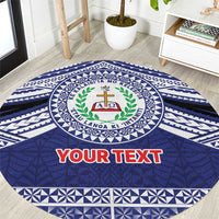 Personalised Tonga Sia'atoutai Theological College Round Carpet Polynesian Ngatu Tribal