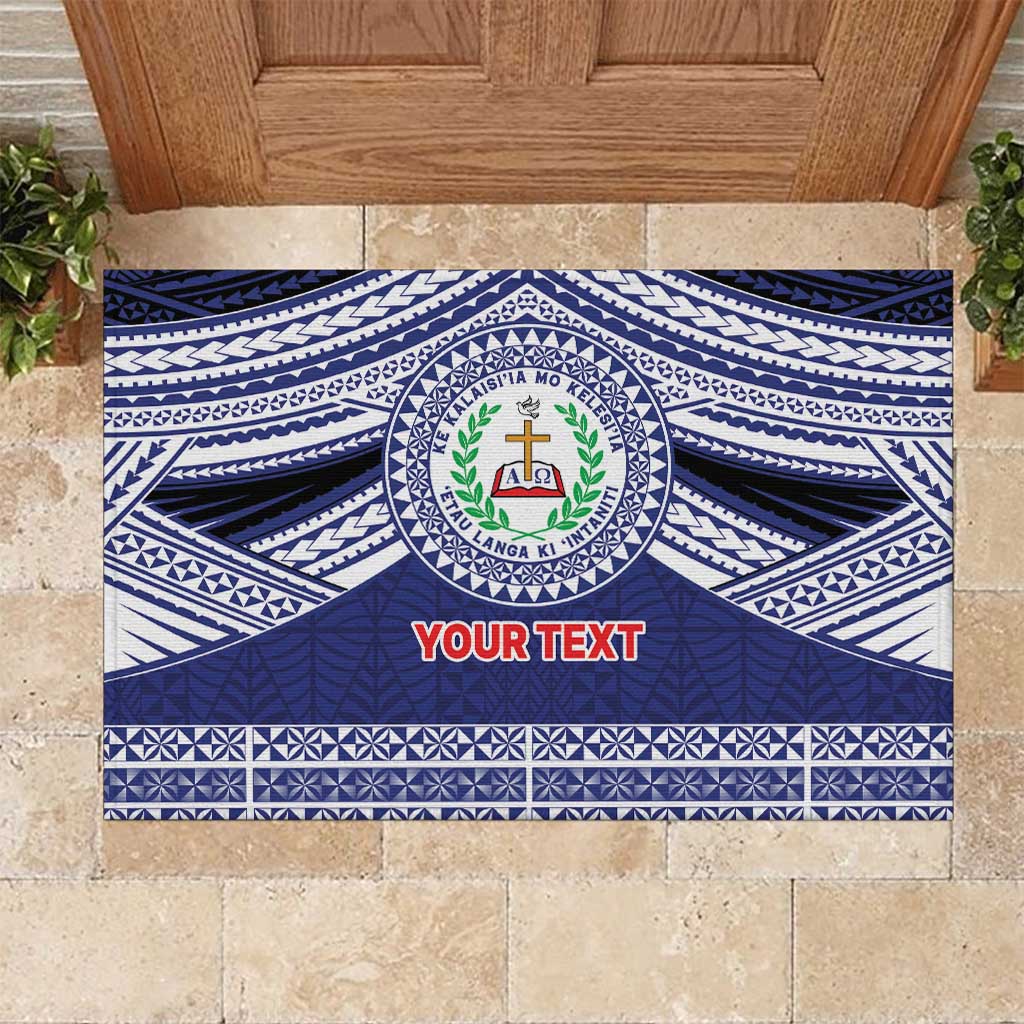 Personalised Tonga Sia'atoutai Theological College Rubber Doormat Polynesian Ngatu Tribal