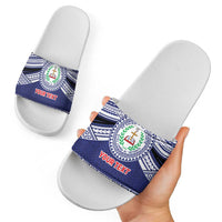 Personalised Tonga Sia'atoutai Theological College Slide Sandals Polynesian Ngatu Tribal - Polynesian Pride