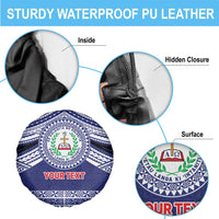 Personalised Tonga Sia'atoutai Theological College Spare Tire Cover Polynesian Ngatu Tribal