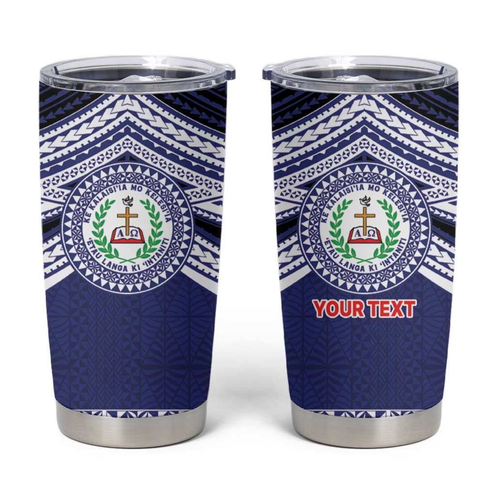 Personalised Tonga Sia'atoutai Theological College Tumbler Cup Polynesian Ngatu Tribal