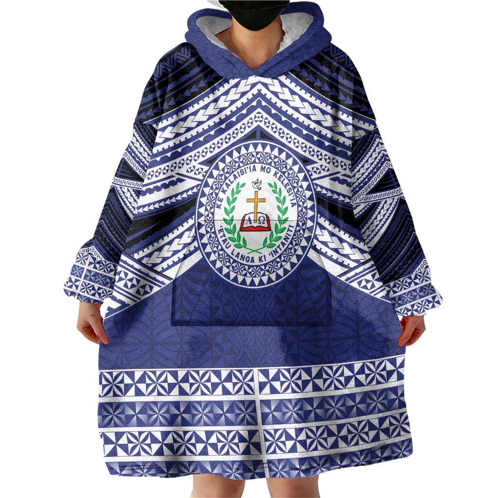 Personalised Tonga Sia'atoutai Theological College Wearable Blanket Hoodie Polynesian Ngatu Tribal