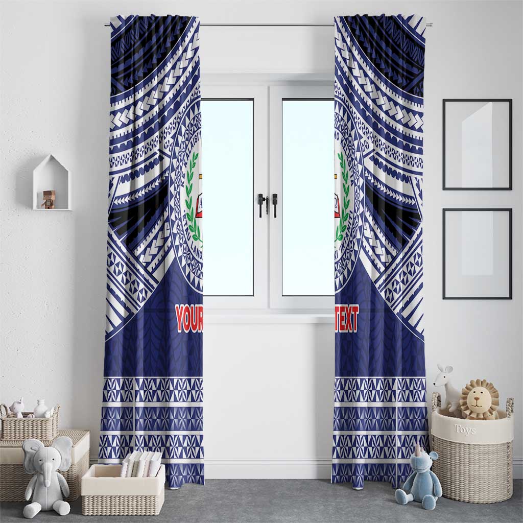 Personalised Tonga Sia'atoutai Theological College Window Curtain Polynesian Ngatu Tribal