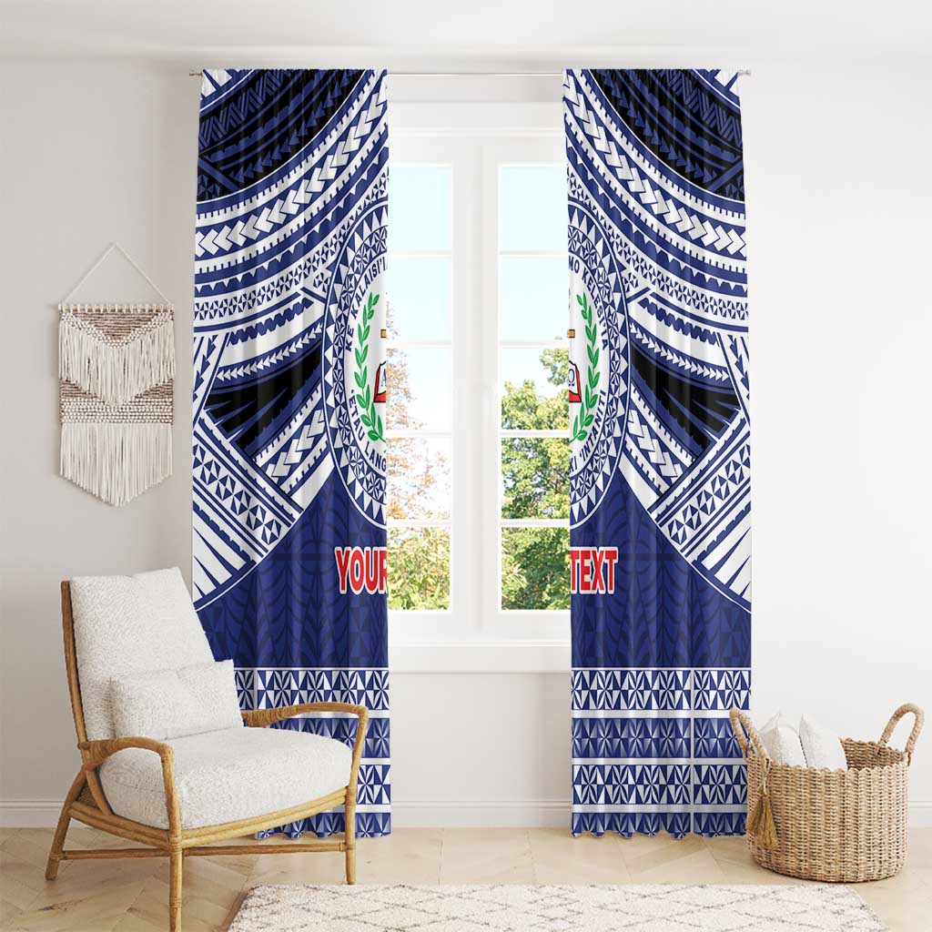 Personalised Tonga Sia'atoutai Theological College Window Curtain Polynesian Ngatu Tribal