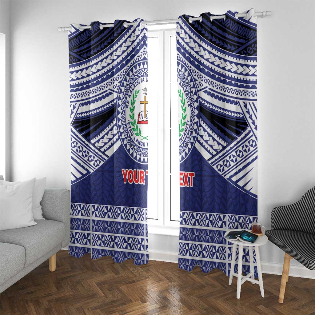 Personalised Tonga Sia'atoutai Theological College Window Curtain Polynesian Ngatu Tribal