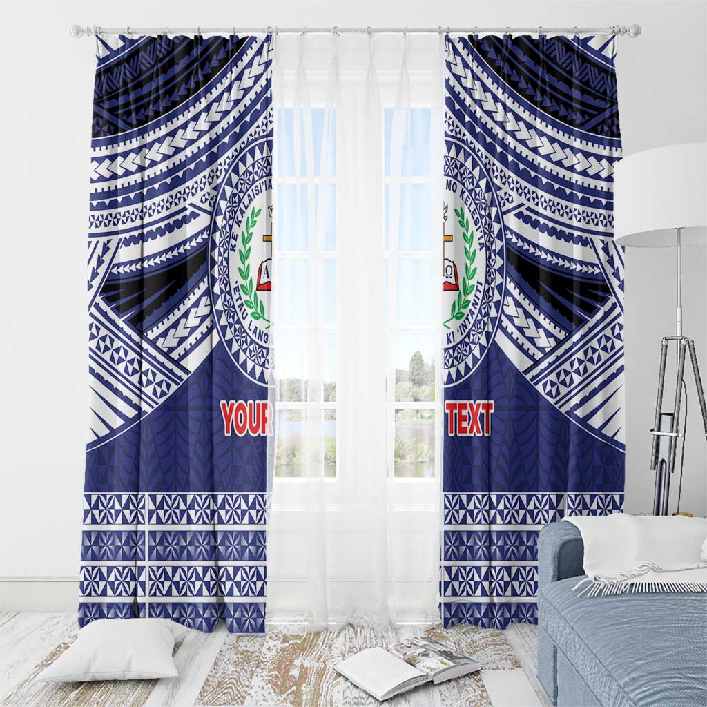 Personalised Tonga Sia'atoutai Theological College Window Curtain Polynesian Ngatu Tribal