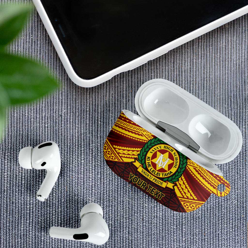 Personalised Tonga Vava'u High School AirPods Case Polynesian Ngatu Tribal - Polynesian Pride