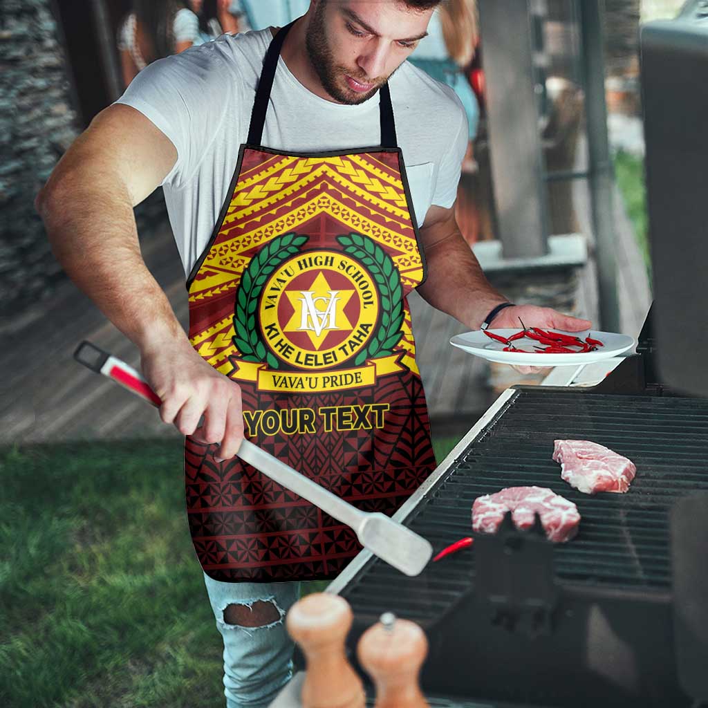 Personalised Tonga Vava'u High School Apron Polynesian Ngatu Tribal - Polynesian Pride