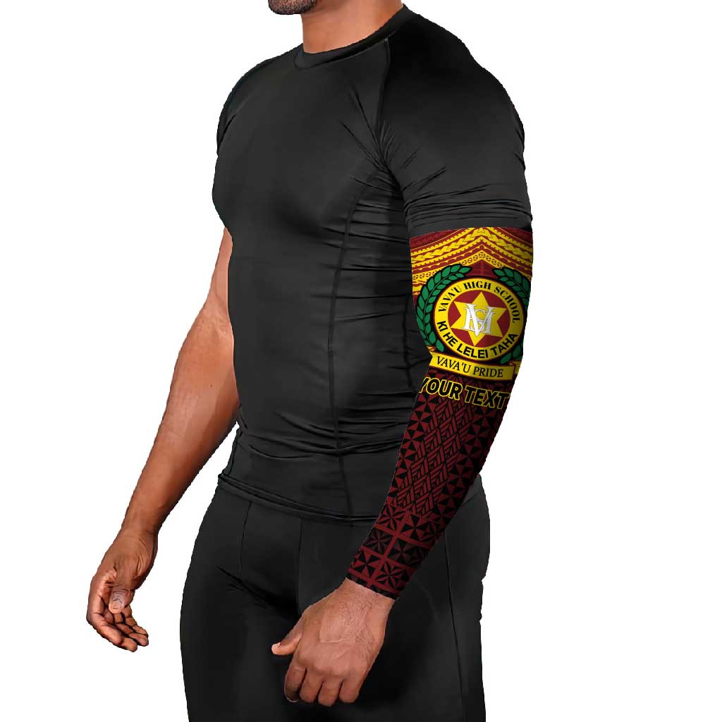Personalised Tonga Vava'u High School Arm Sleeves Polynesian Ngatu Tribal - Polynesian Pride
