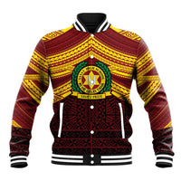 Personalised Tonga Vava'u High School Baseball Jacket Polynesian Ngatu Tribal
