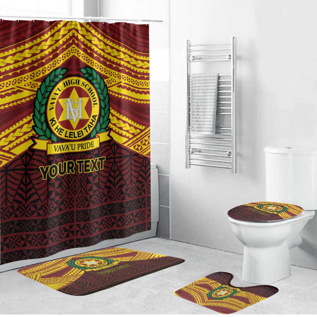 Personalised Tonga Vava'u High School Bathroom Set Polynesian Ngatu Tribal - Polynesian Pride