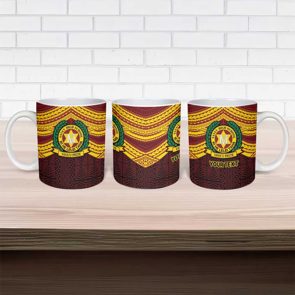 Personalised Tonga Vava'u High School Ceramic Mug Polynesian Ngatu Tribal - Polynesian Pride