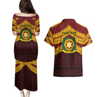 Personalised Tonga Vava'u High School Couples Matching Puletasi and Hawaiian Shirt Polynesian Ngatu Tribal