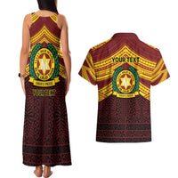 Personalised Tonga Vava'u High School Couples Matching Tank Maxi Dress and Hawaiian Shirt Polynesian Ngatu Tribal