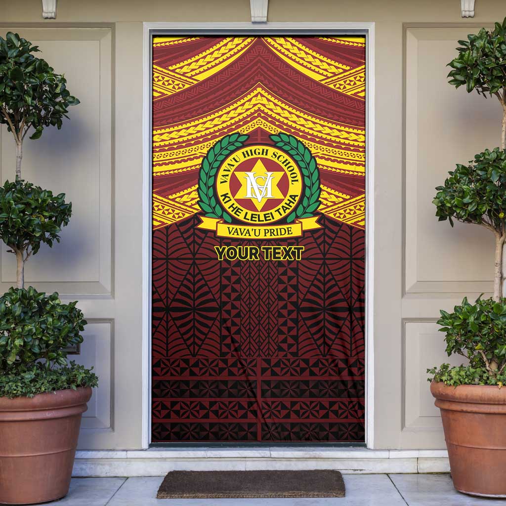 Personalised Tonga Vava'u High School Door Cover Polynesian Ngatu Tribal - Polynesian Pride