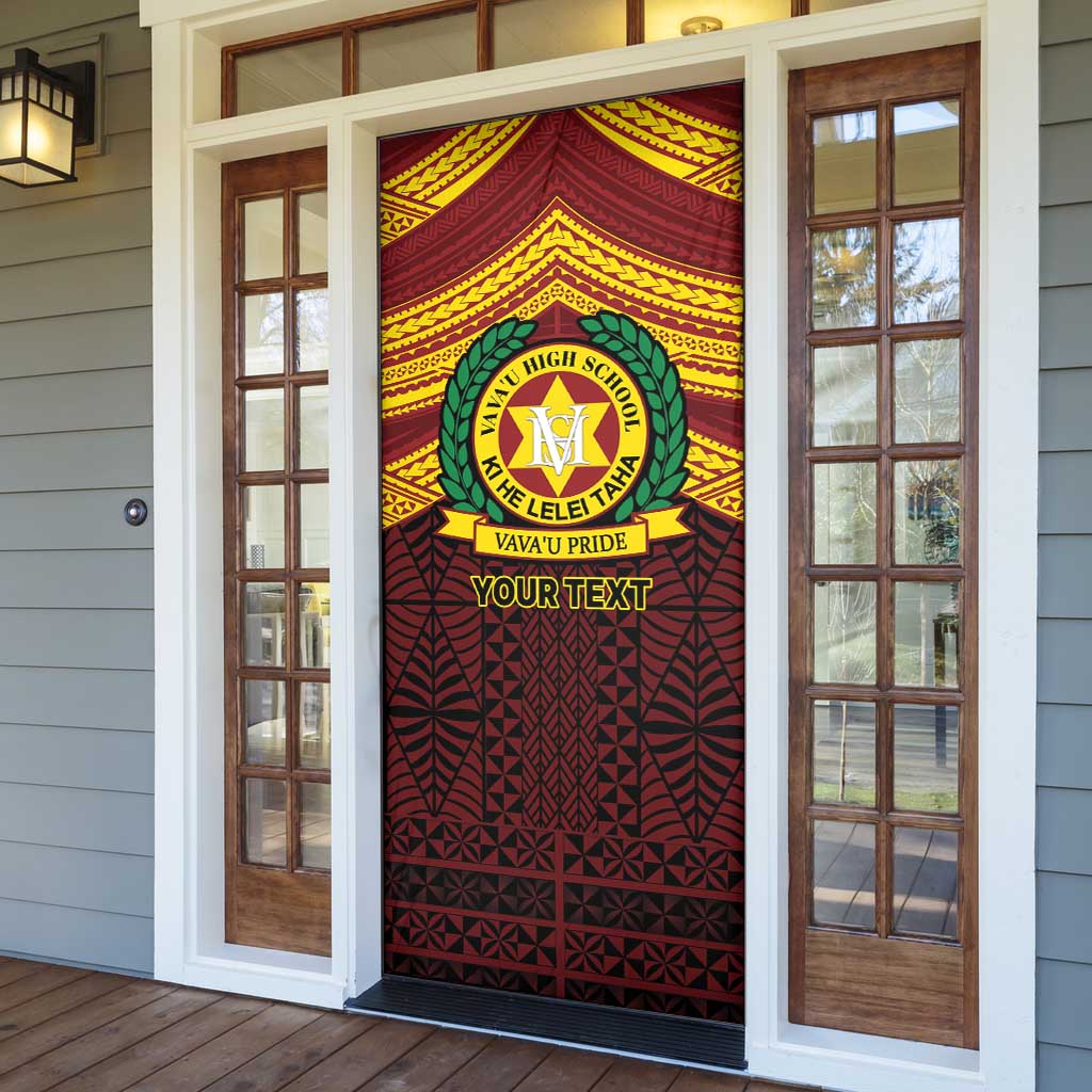 Personalised Tonga Vava'u High School Door Cover Polynesian Ngatu Tribal - Polynesian Pride