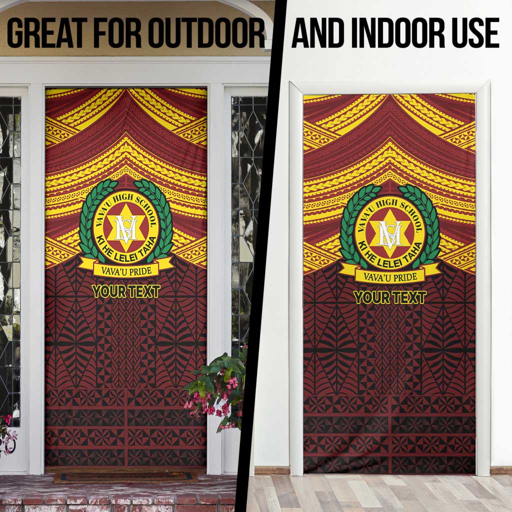 Personalised Tonga Vava'u High School Door Cover Polynesian Ngatu Tribal - Polynesian Pride